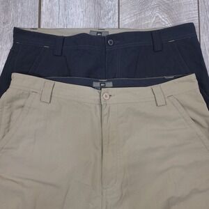 Lot of 2 REI Hiking Pants Men 36x30 Black Khaki Bundle UPF Outdoor Trousers
